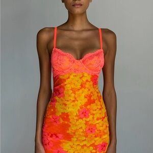 Vibrant Floral Lace Chemise